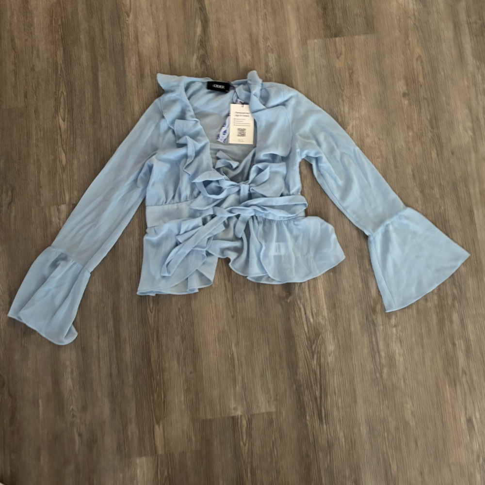 NWT Cider Light Blue Chic Blouse